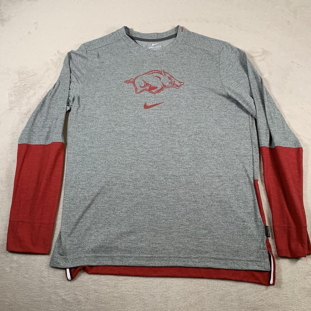 Arkansas Razorbacks Shirt Long Sleeve Large NCAA Football Nike Player Issued